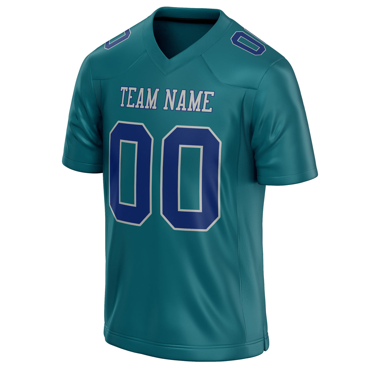 Custom Teal Royal Solid Colour Football Jersey