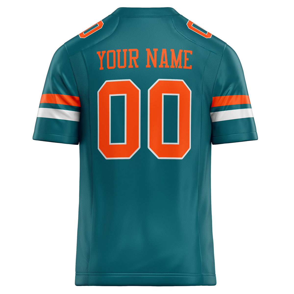 Custom Teal Orange Solid Colour Football Jersey