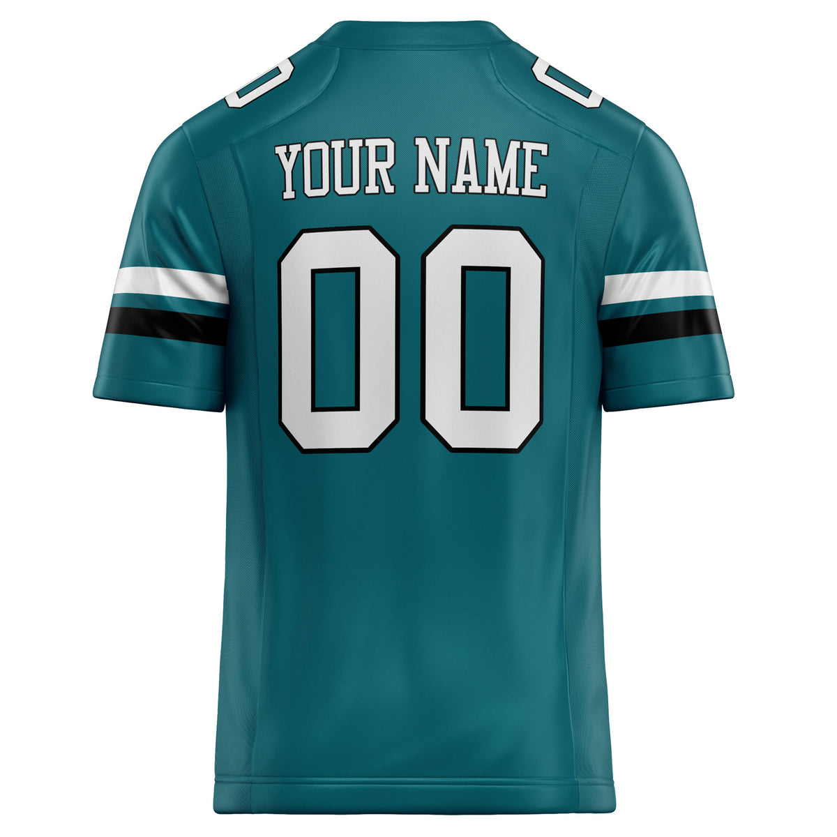 Custom Teal White Solid Colour Football Jersey