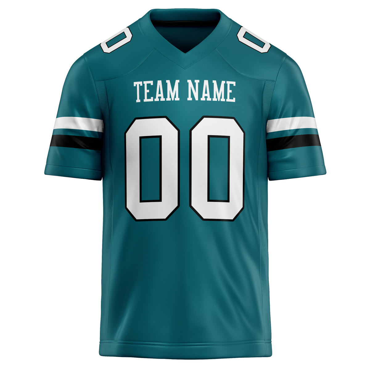 Custom Teal White Solid Colour Football Jersey