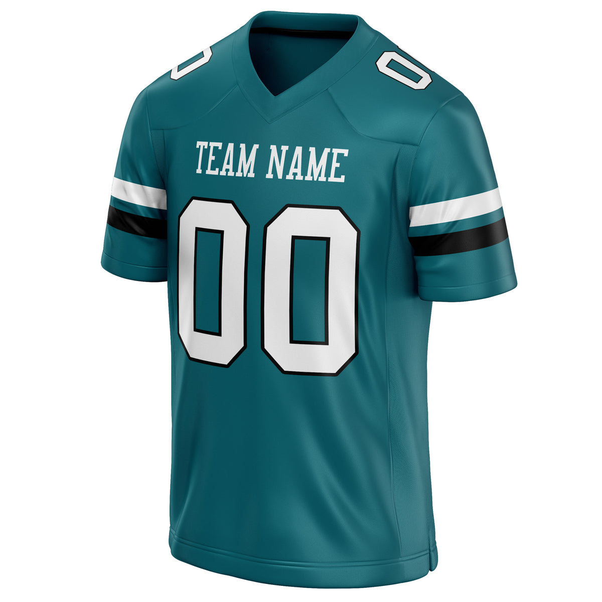 Custom Teal White Solid Colour Football Jersey