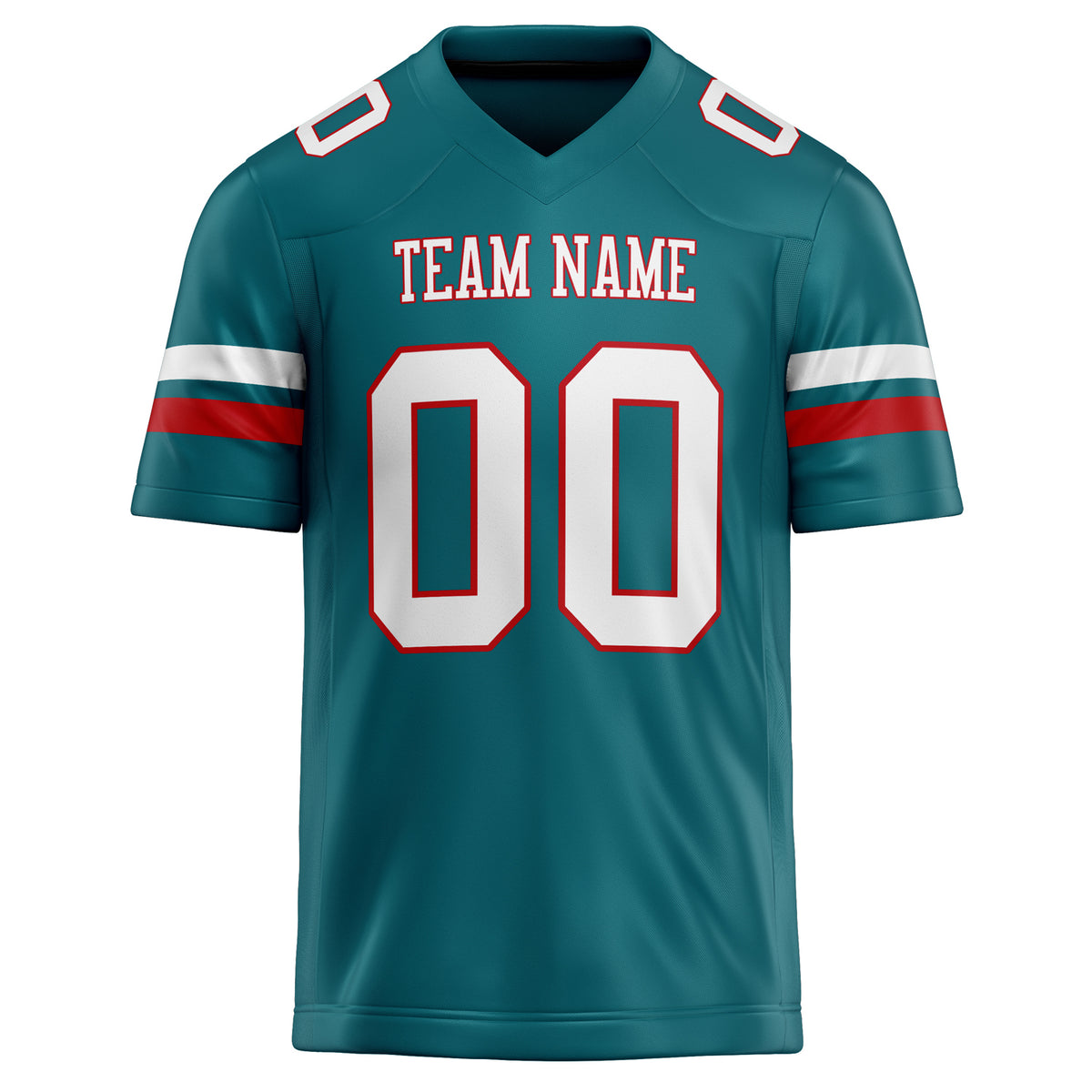 Custom Teal White Solid Colour Football Jersey