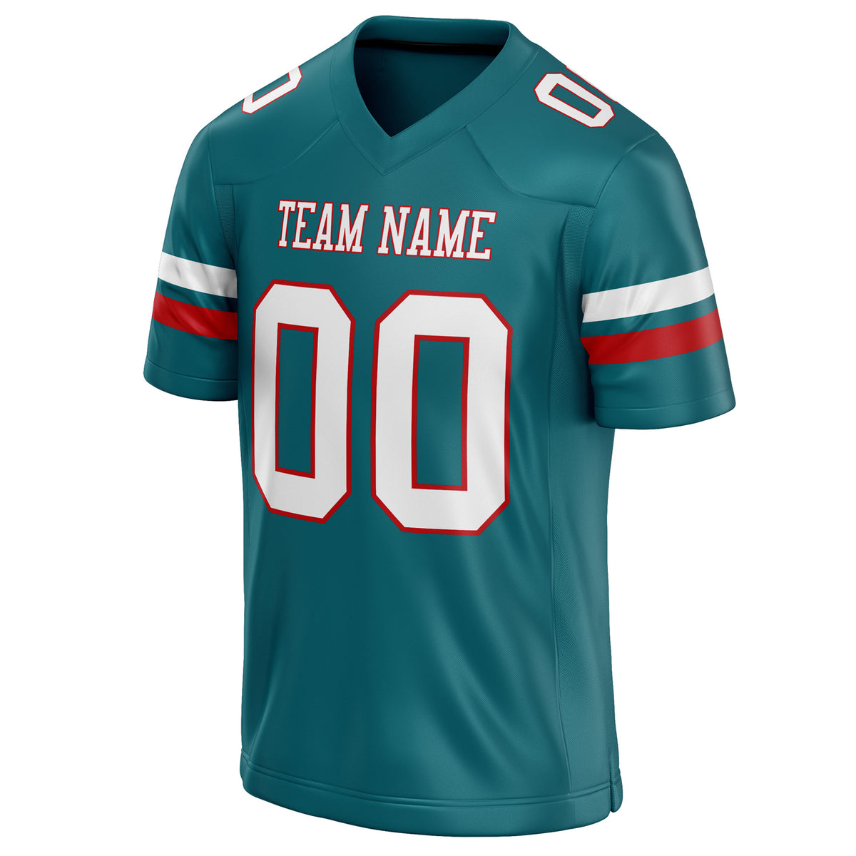 Custom Teal White Solid Colour Football Jersey