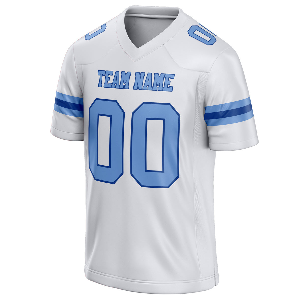 Custom White Light Blue Solid Colour Football Jersey