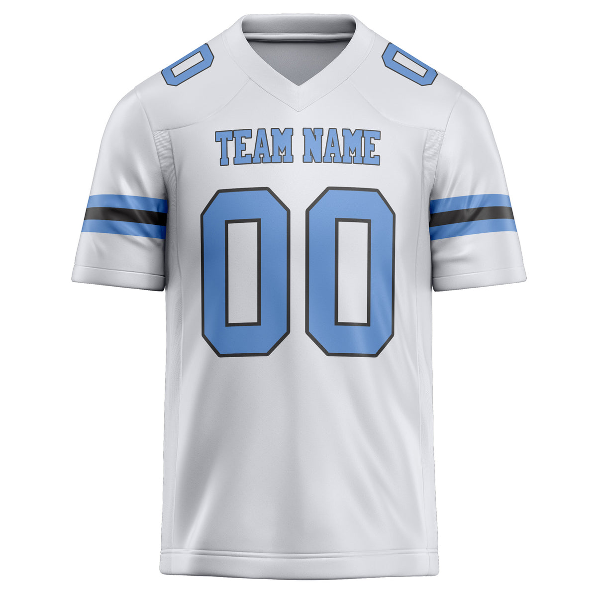 Custom White Light Blue Solid Colour Football Jersey