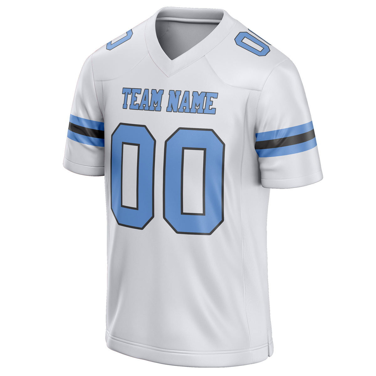 Custom White Light Blue Solid Colour Football Jersey