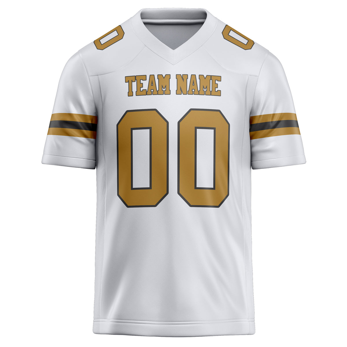 Custom White Brown Solid Colour Football Jersey