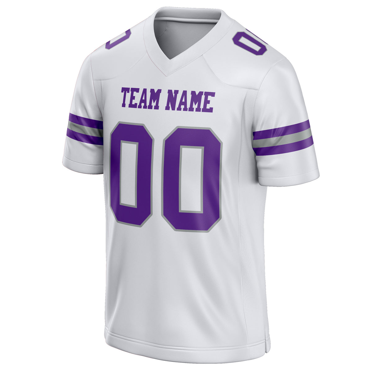 Custom White Purple Solid Colour Football Jersey