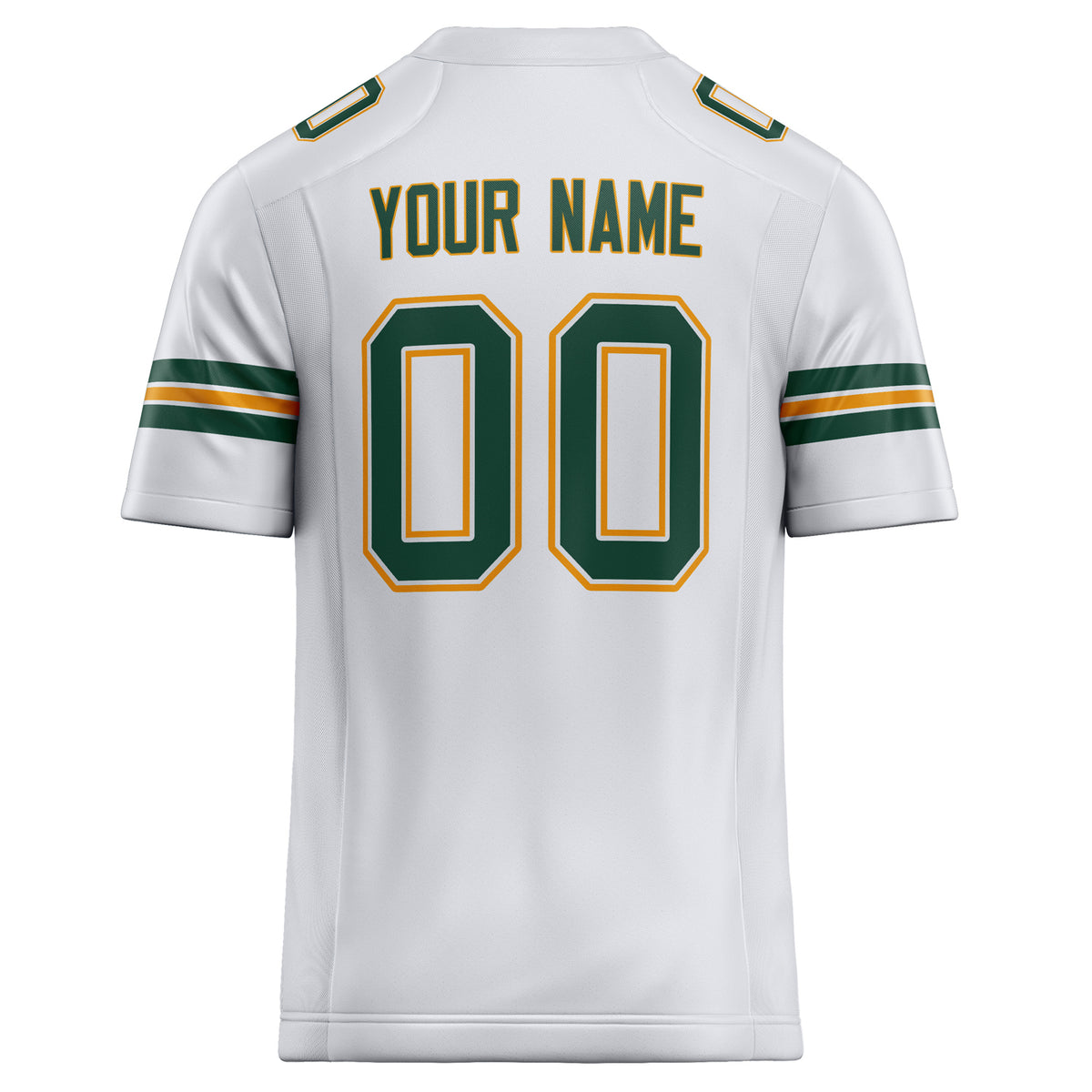 Custom White Kelly Green Solid Colour Football Jersey