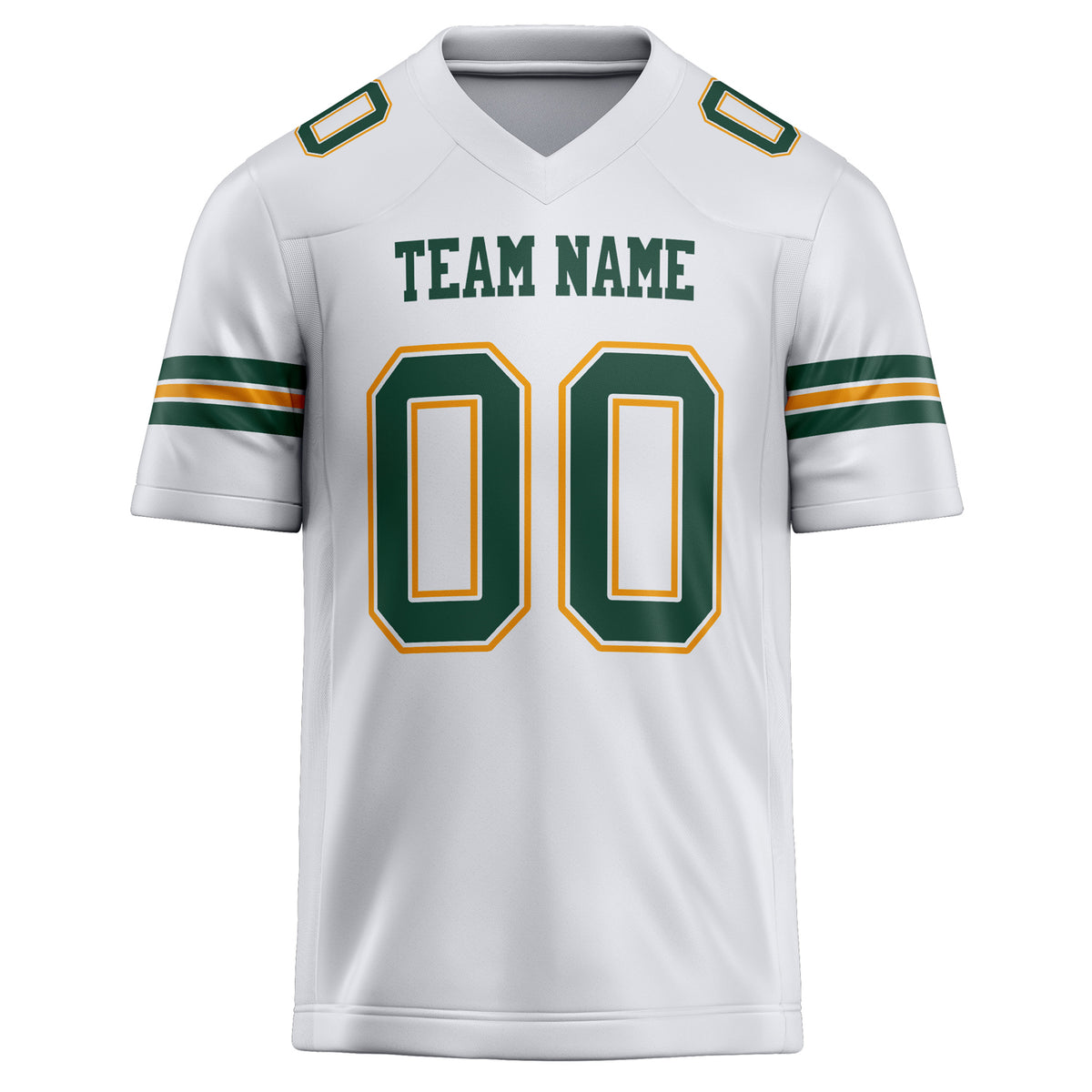 Custom White Kelly Green Solid Colour Football Jersey