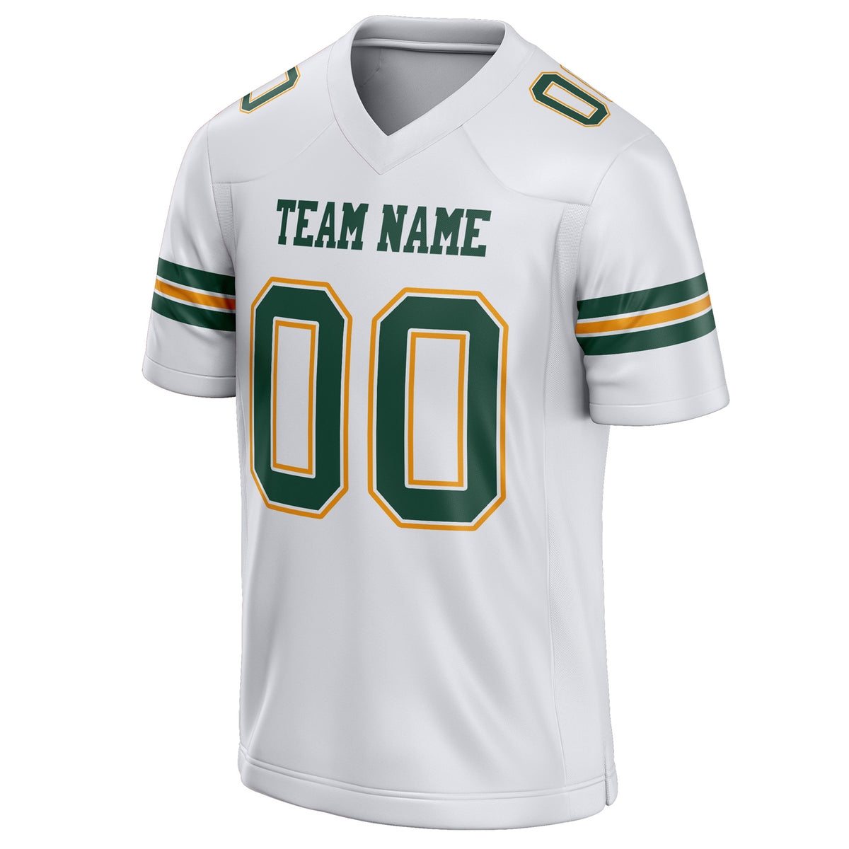 Custom White Kelly Green Solid Colour Football Jersey