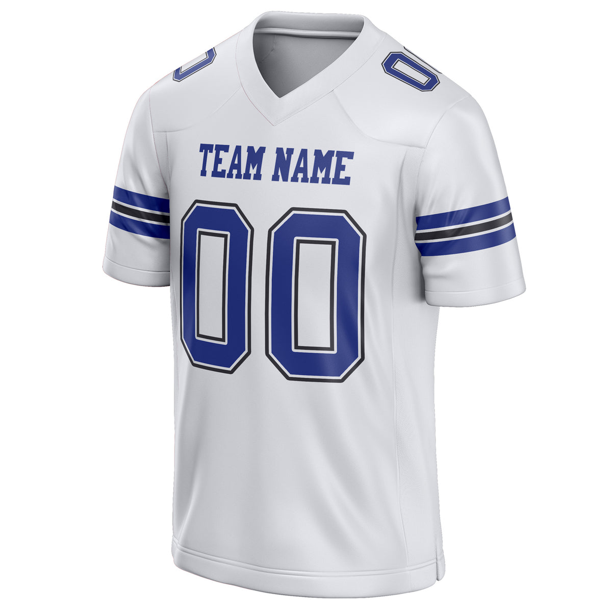 Custom White Royal Solid Colour Football Jersey