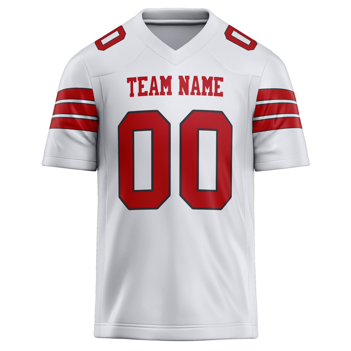 Custom White Red Solid Colour Football Jersey