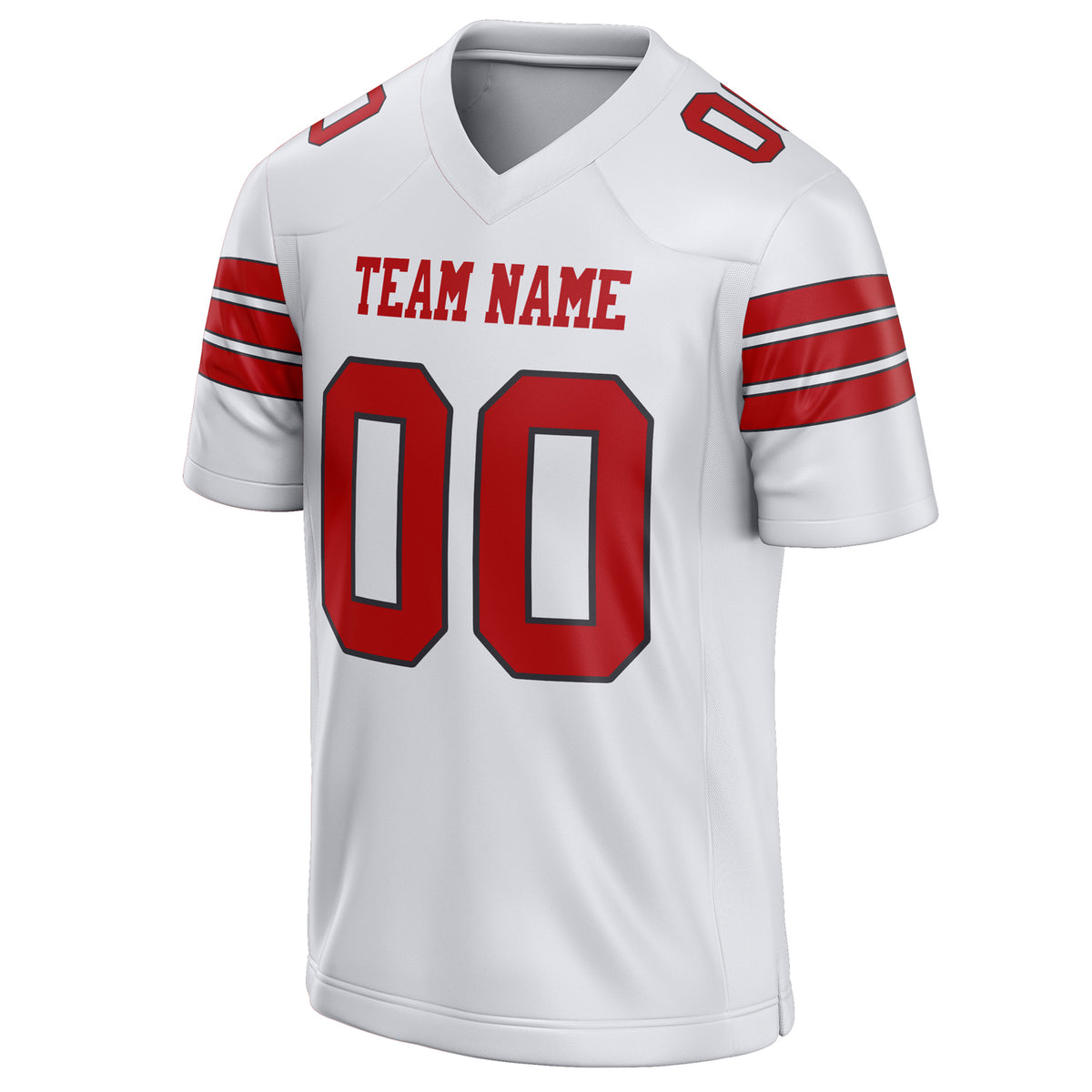 Custom White Red Solid Colour Football Jersey