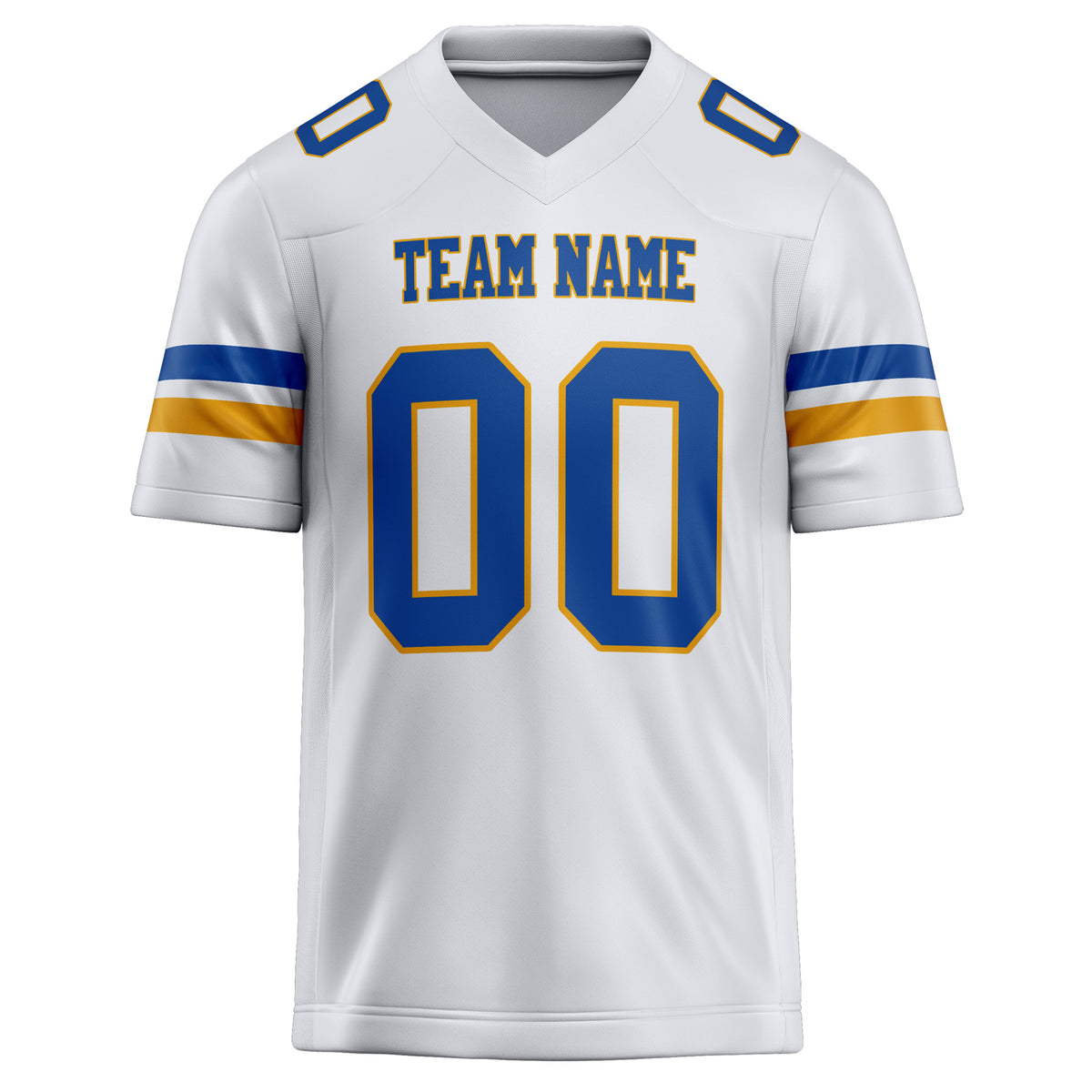 Custom White Blue Solid Colour Football Jersey