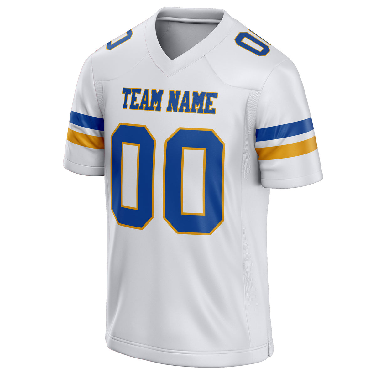 Custom White Blue Solid Colour Football Jersey