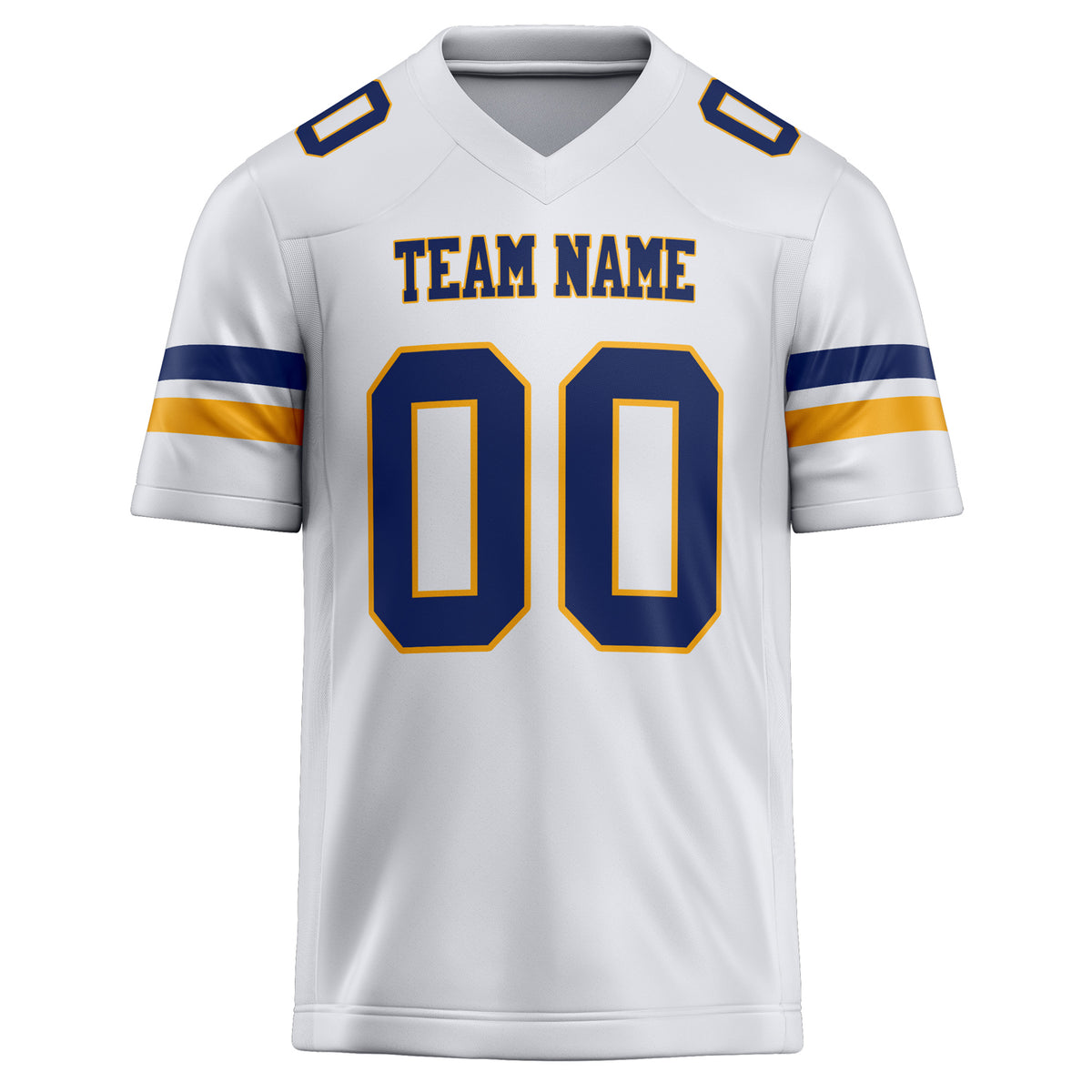 Custom White Navy Solid Colour Football Jersey