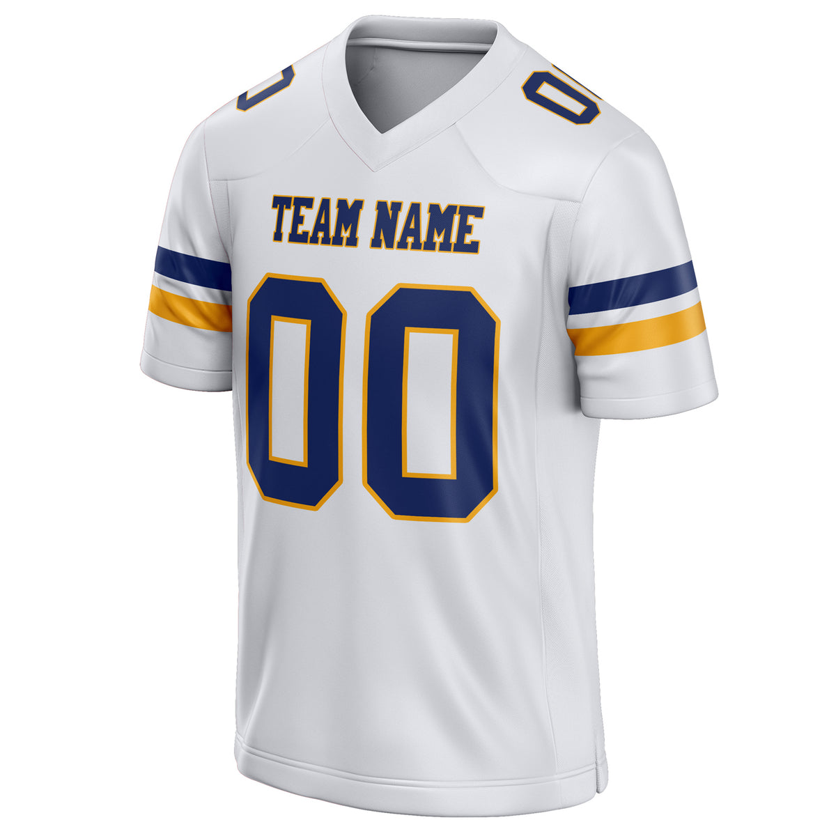 Custom White Navy Solid Colour Football Jersey