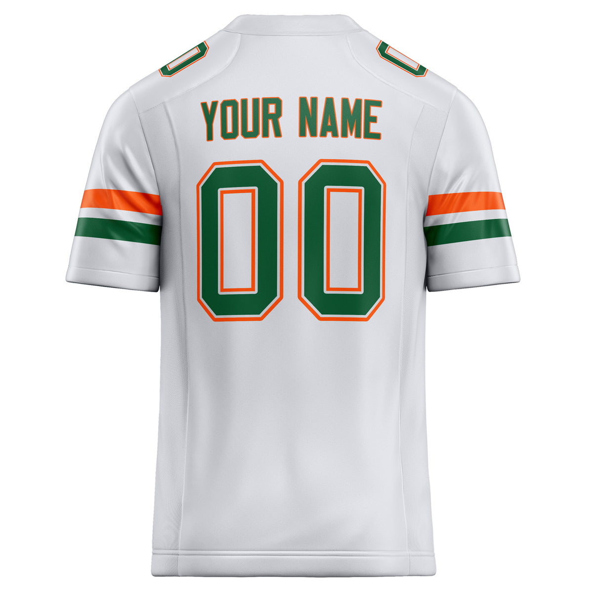 Custom White Kelly Green Solid Colour Football Jersey