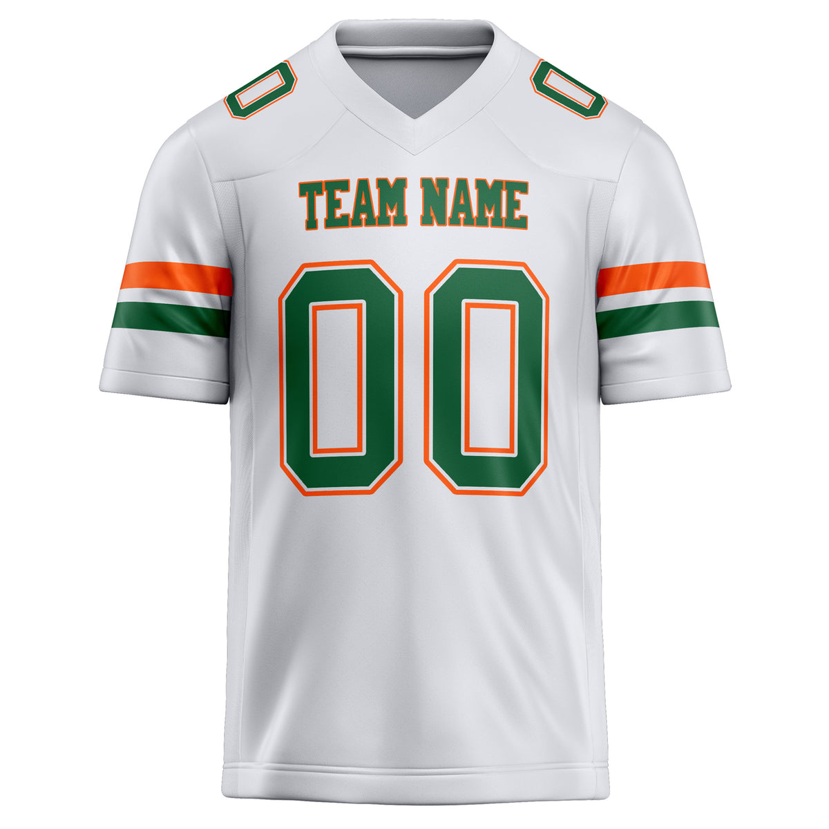 Custom White Kelly Green Solid Colour Football Jersey