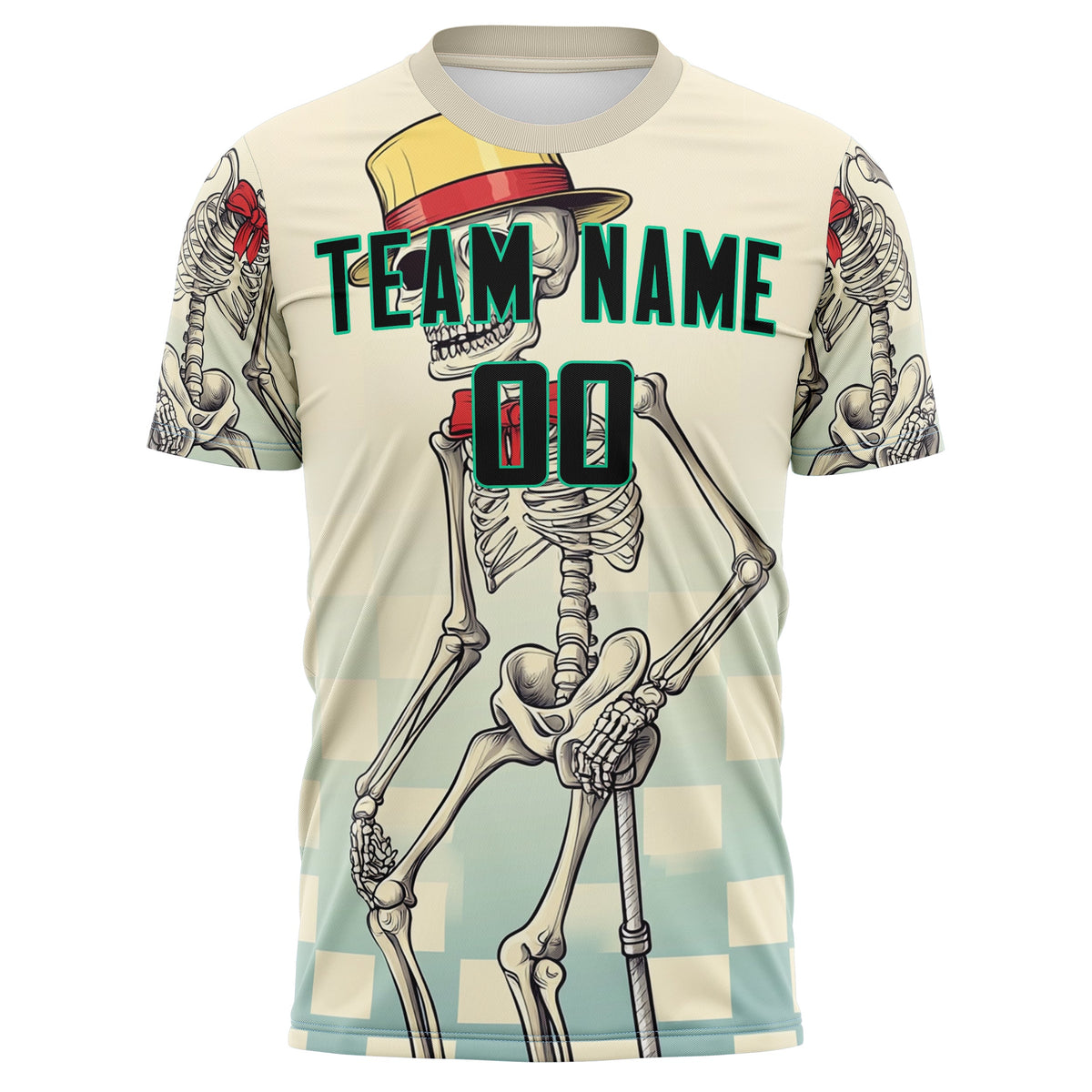 Custom Cream Skull Soccer Jersey