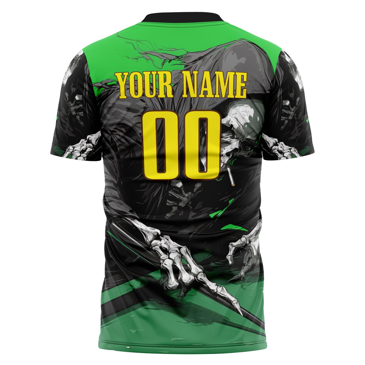 Custom Green Skull Soccer Jersey