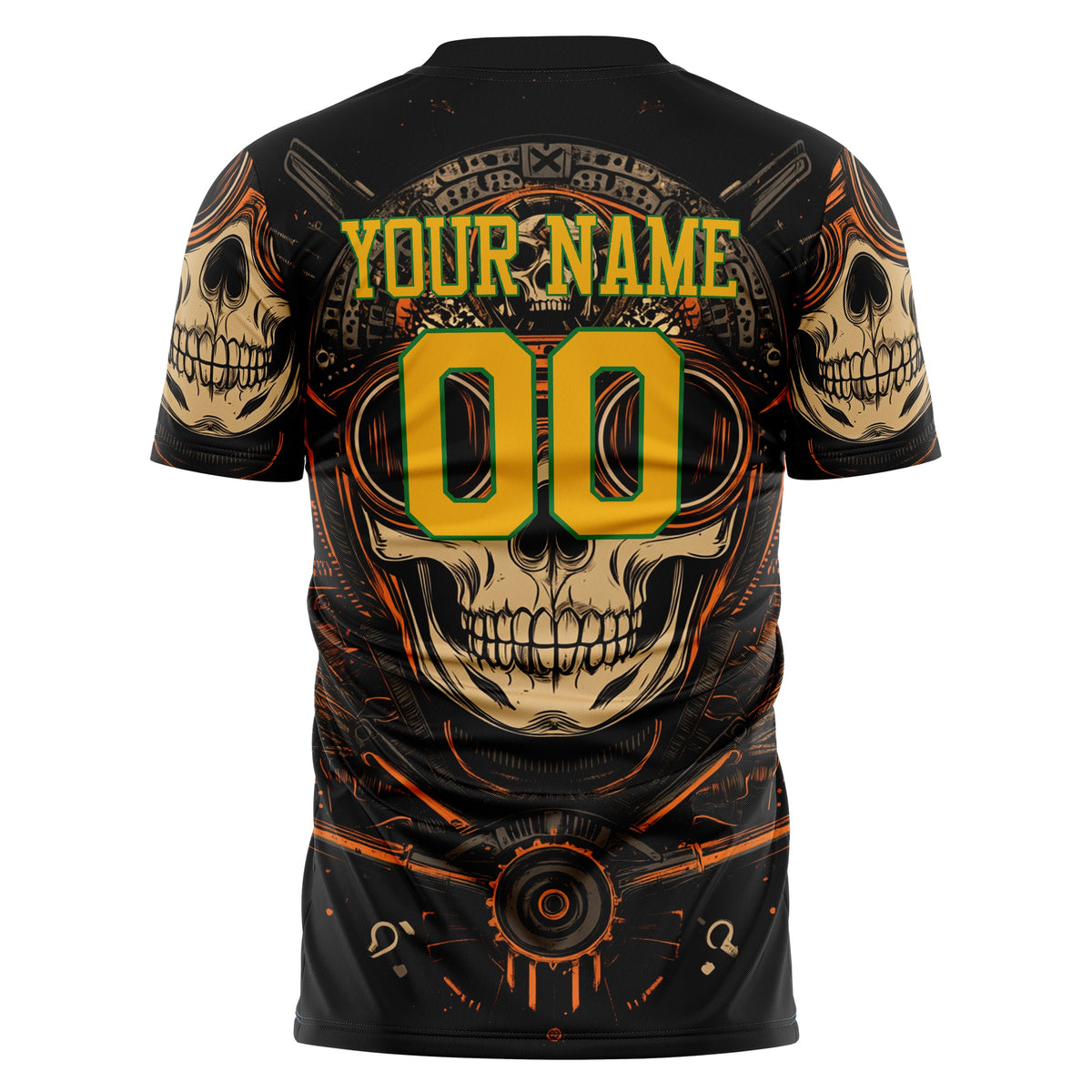 Custom Black Skull Soccer Jersey