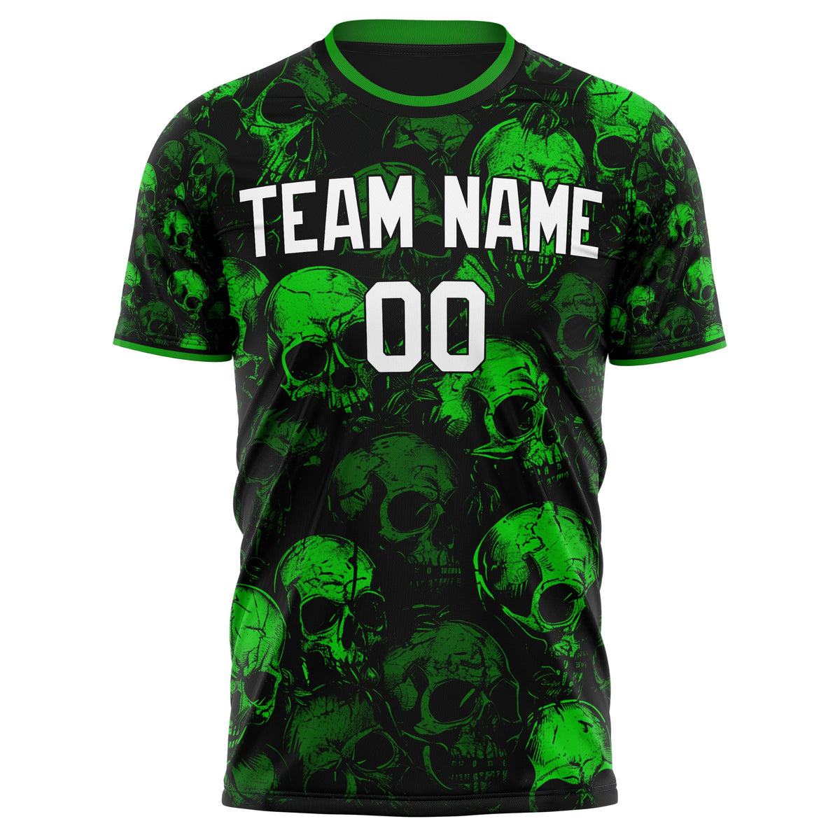 Custom Green Skull Soccer Jersey