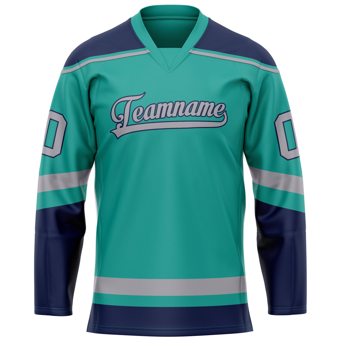 Custom Aqua Navy Solid Colour Hockey Jersey