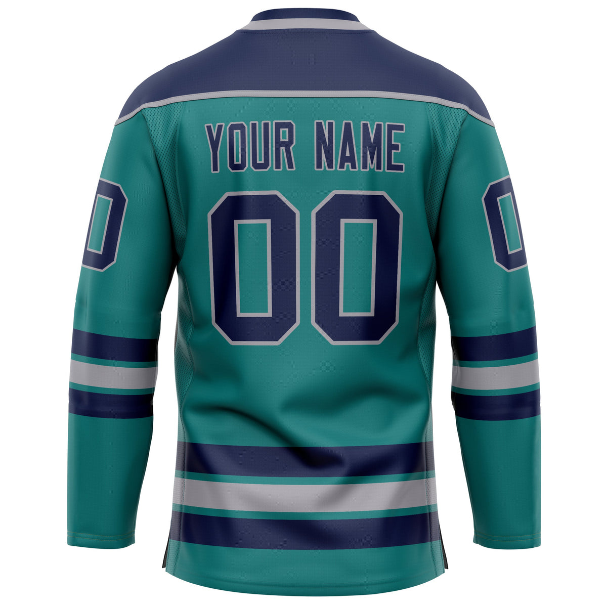 Custom Aqua Navy Solid Colour Hockey Jersey