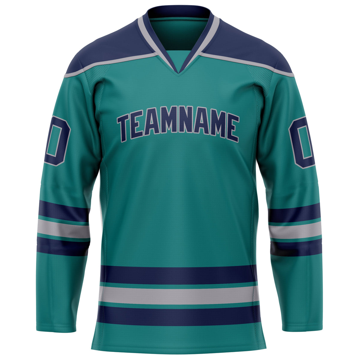 Custom Aqua Navy Solid Colour Hockey Jersey