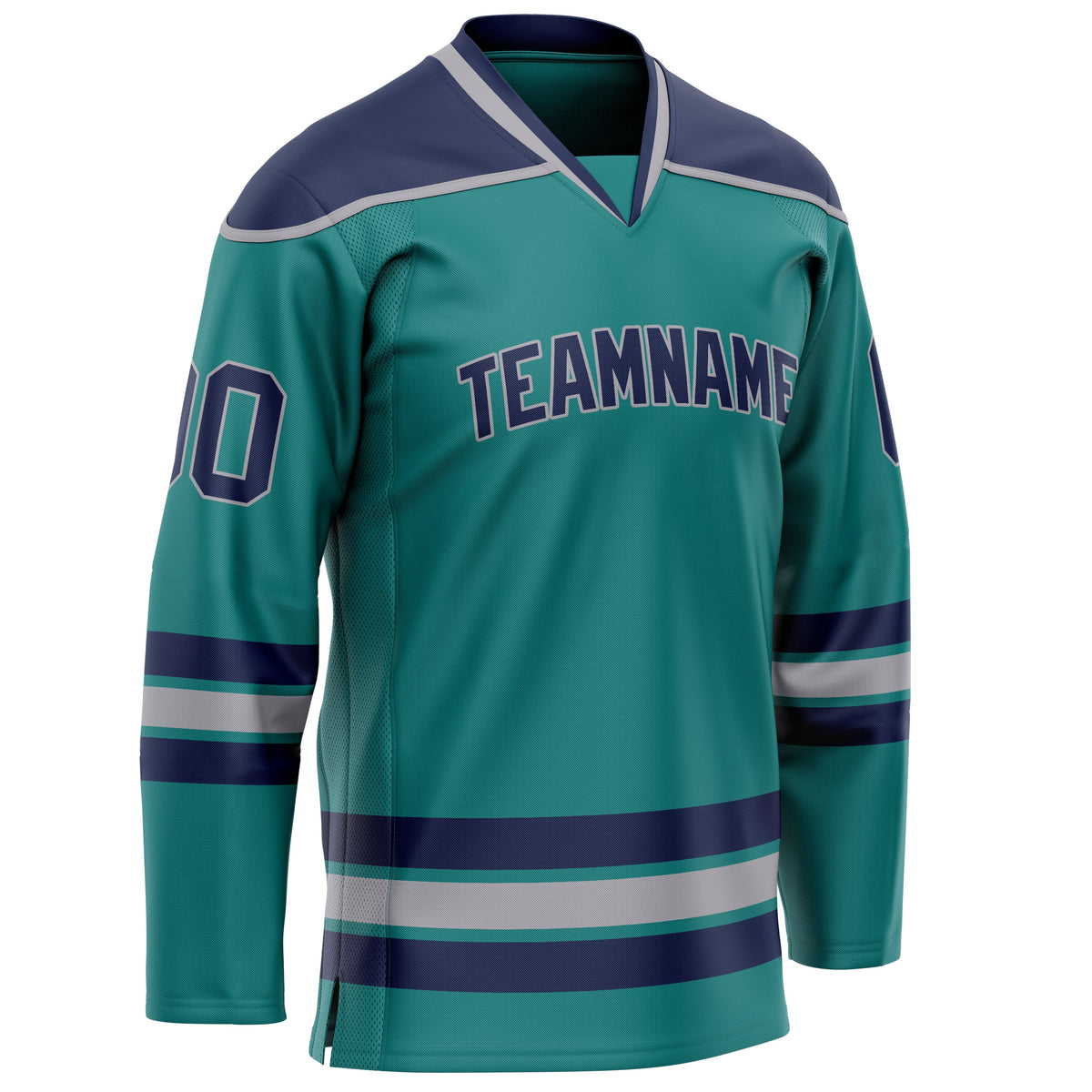 Custom Aqua Navy Solid Colour Hockey Jersey