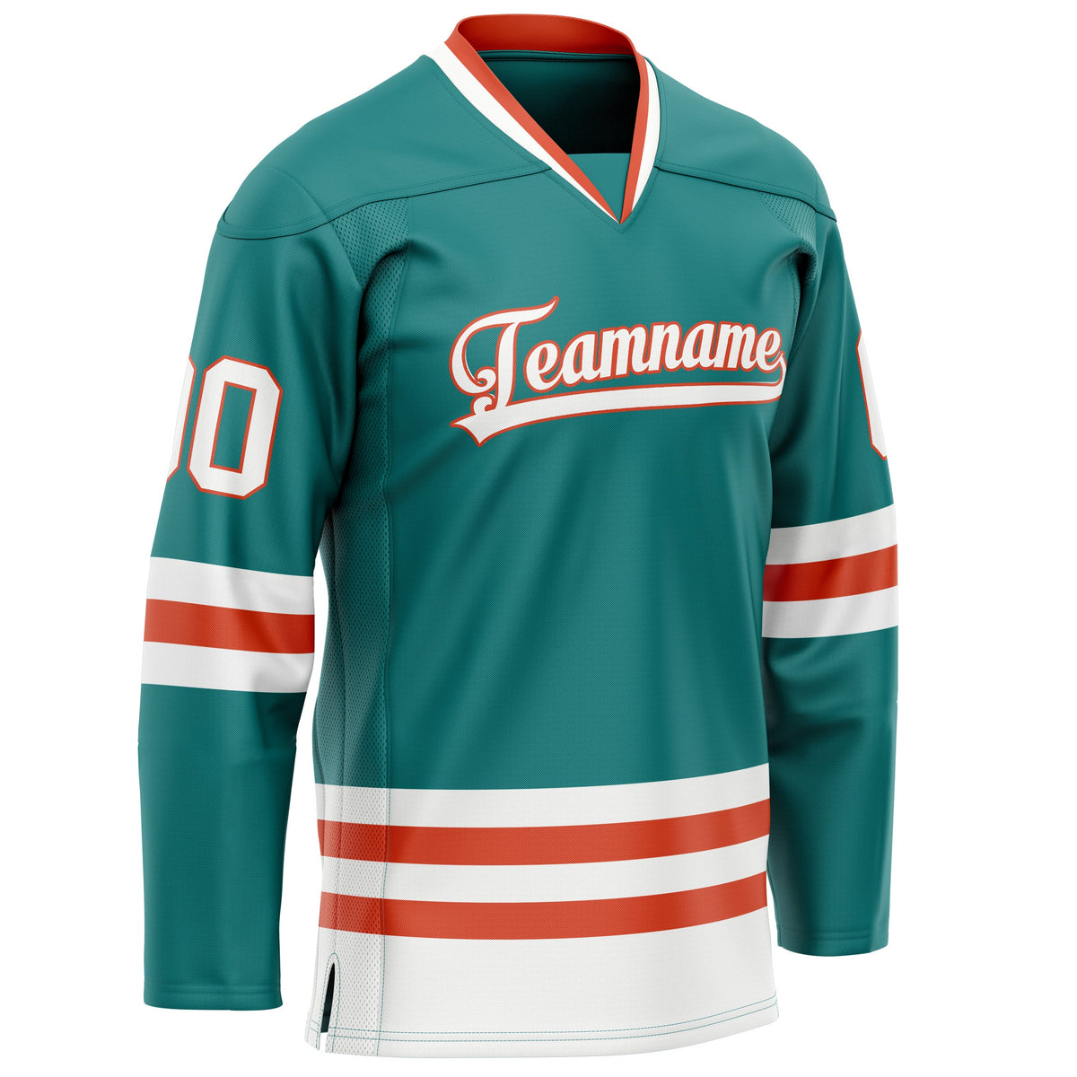 Custom Aqua White Solid Colour Hockey Jersey