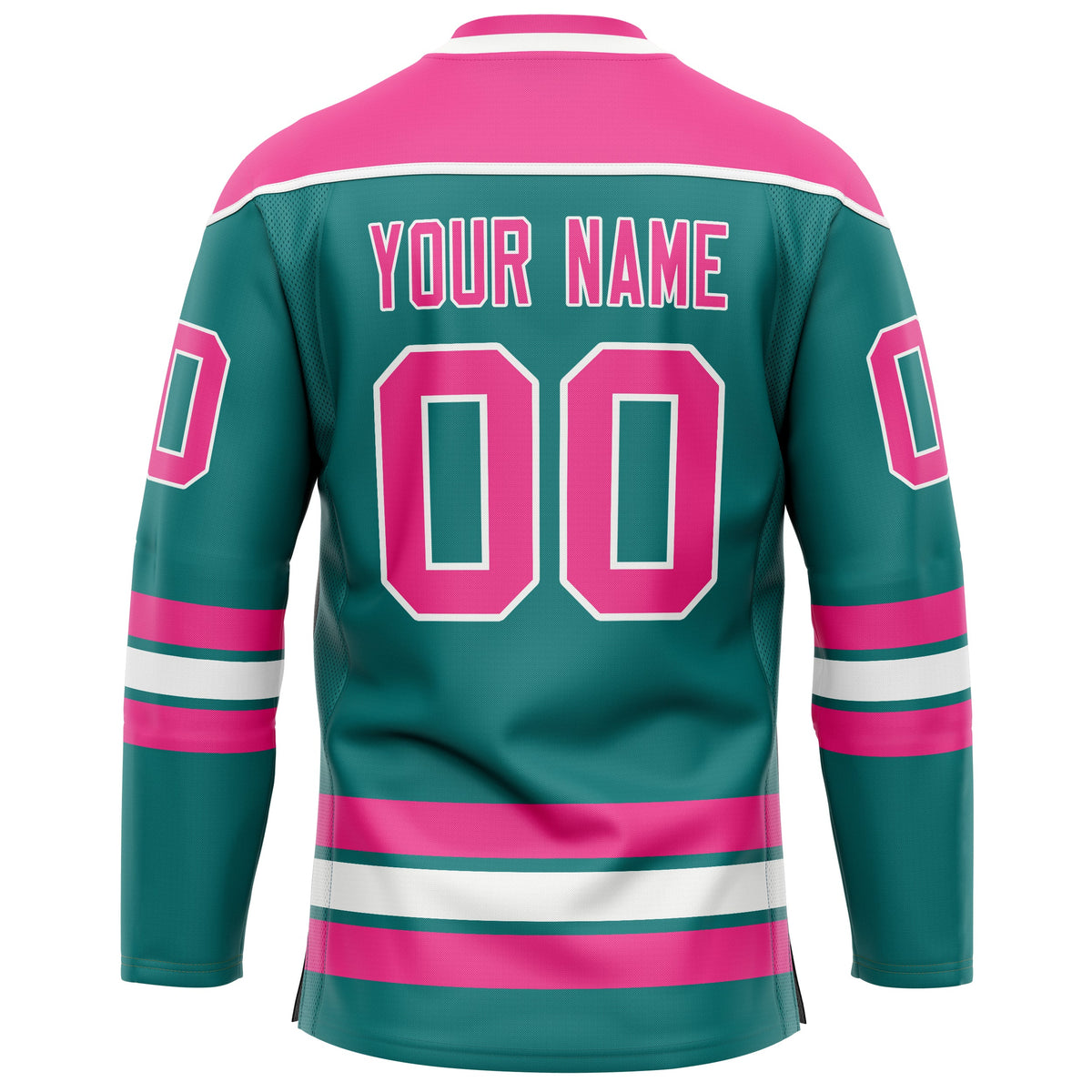 Custom Aqua Pink Solid Colour Hockey Jersey