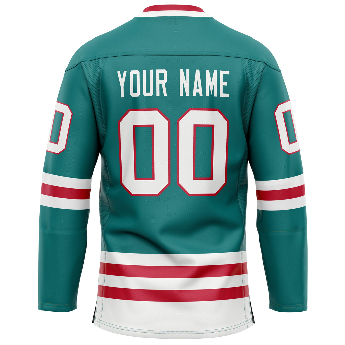 Custom Aqua White Solid Colour Hockey Jersey