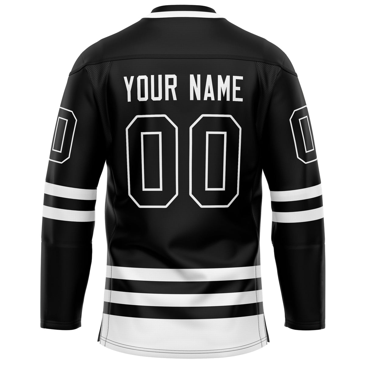 Custom Black White Solid Colour Hockey Jersey