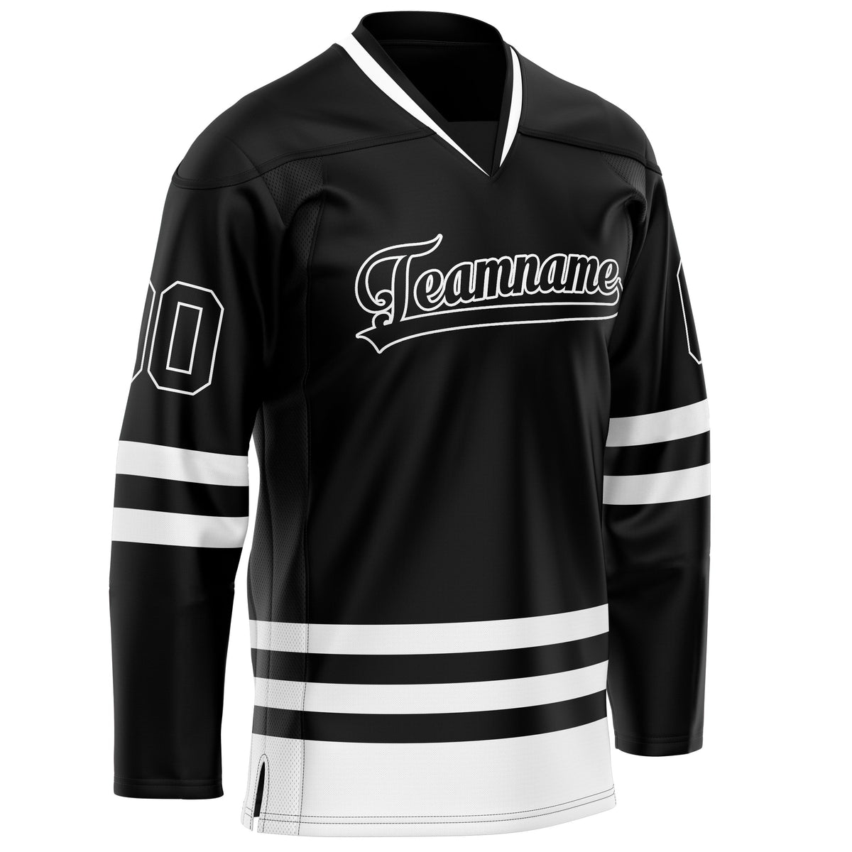 Custom Black White Solid Colour Hockey Jersey