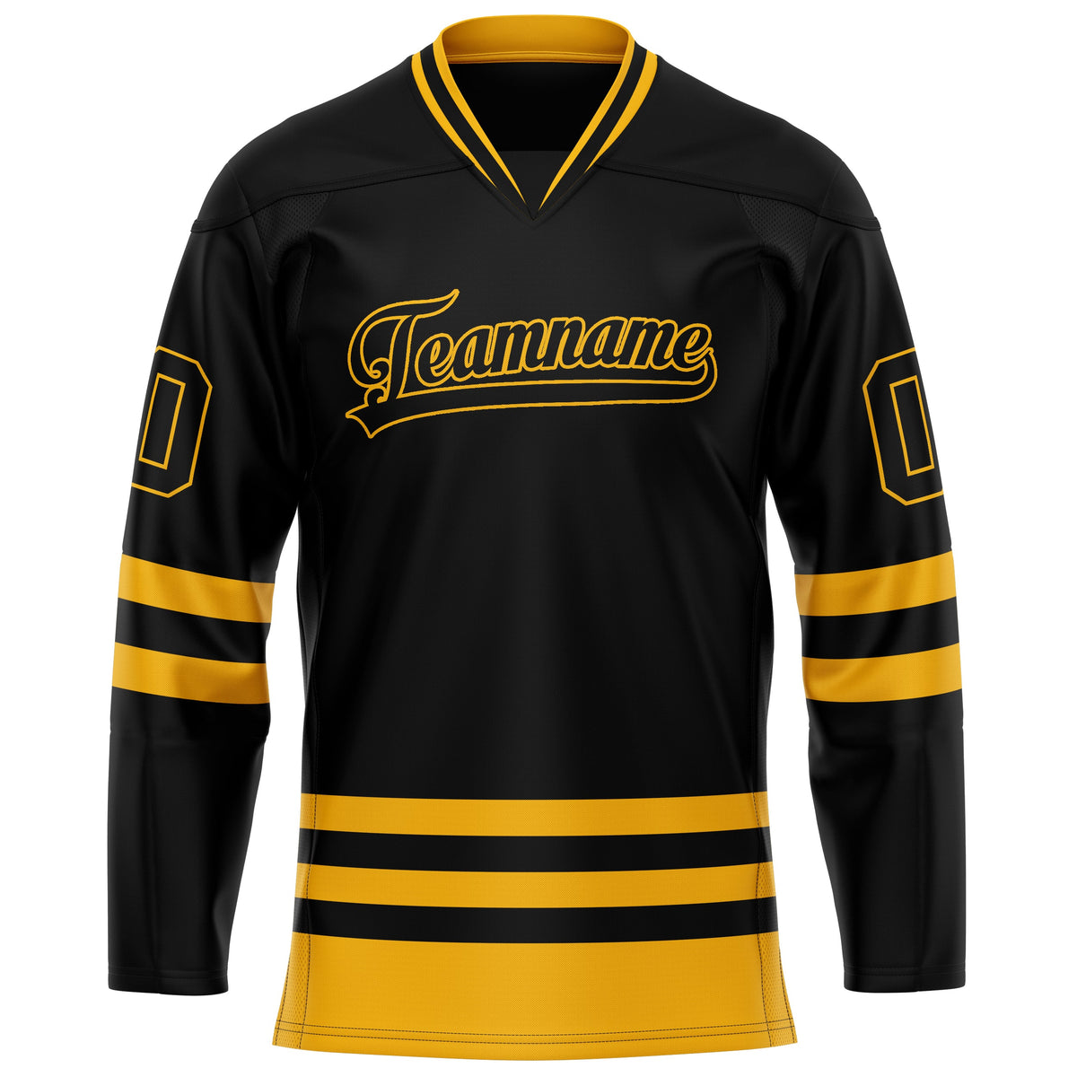 Custom Black Gold Solid Colour Hockey Jersey