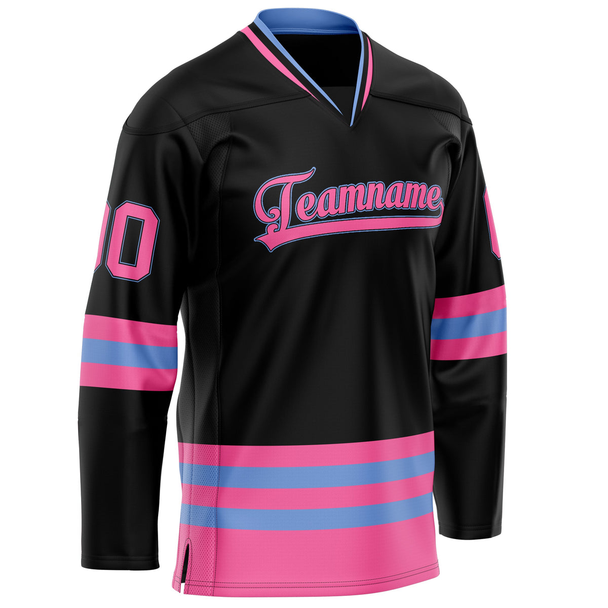 Custom Black Pink Solid Colour Hockey Jersey