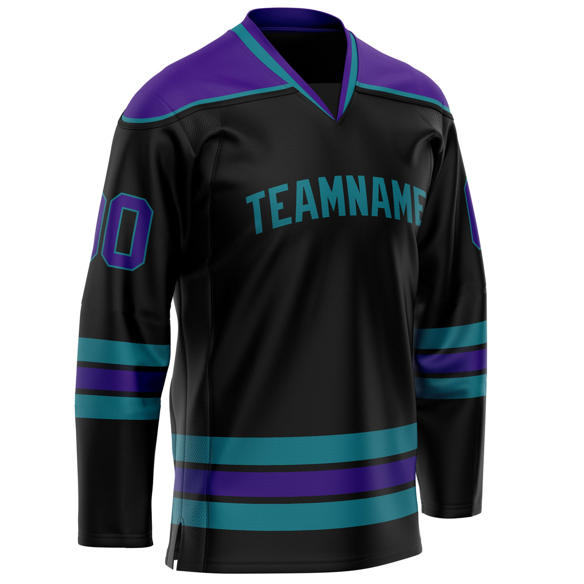 Custom Black Purple Solid Colour Hockey Jersey