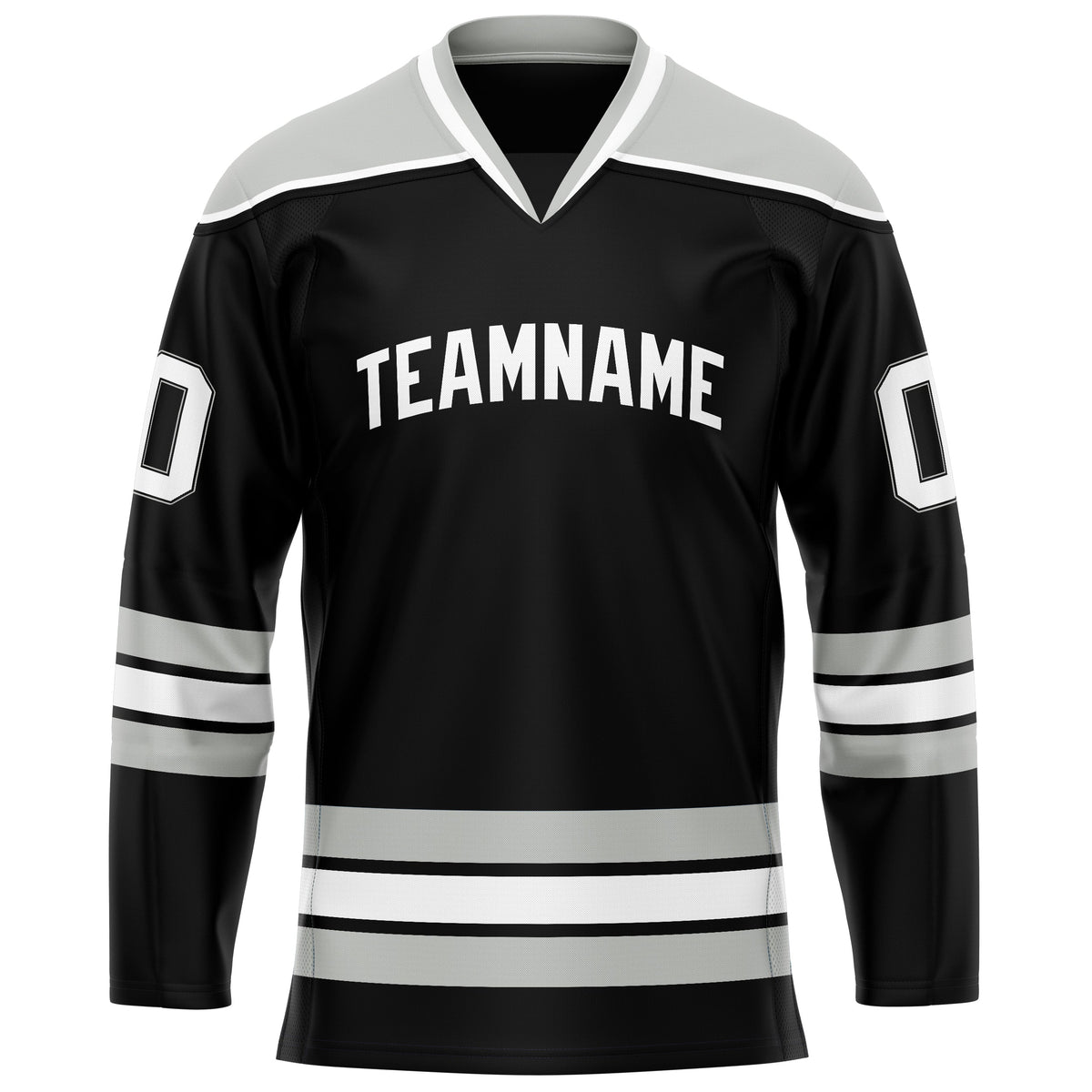 Custom Black Gray Solid Colour Hockey Jersey