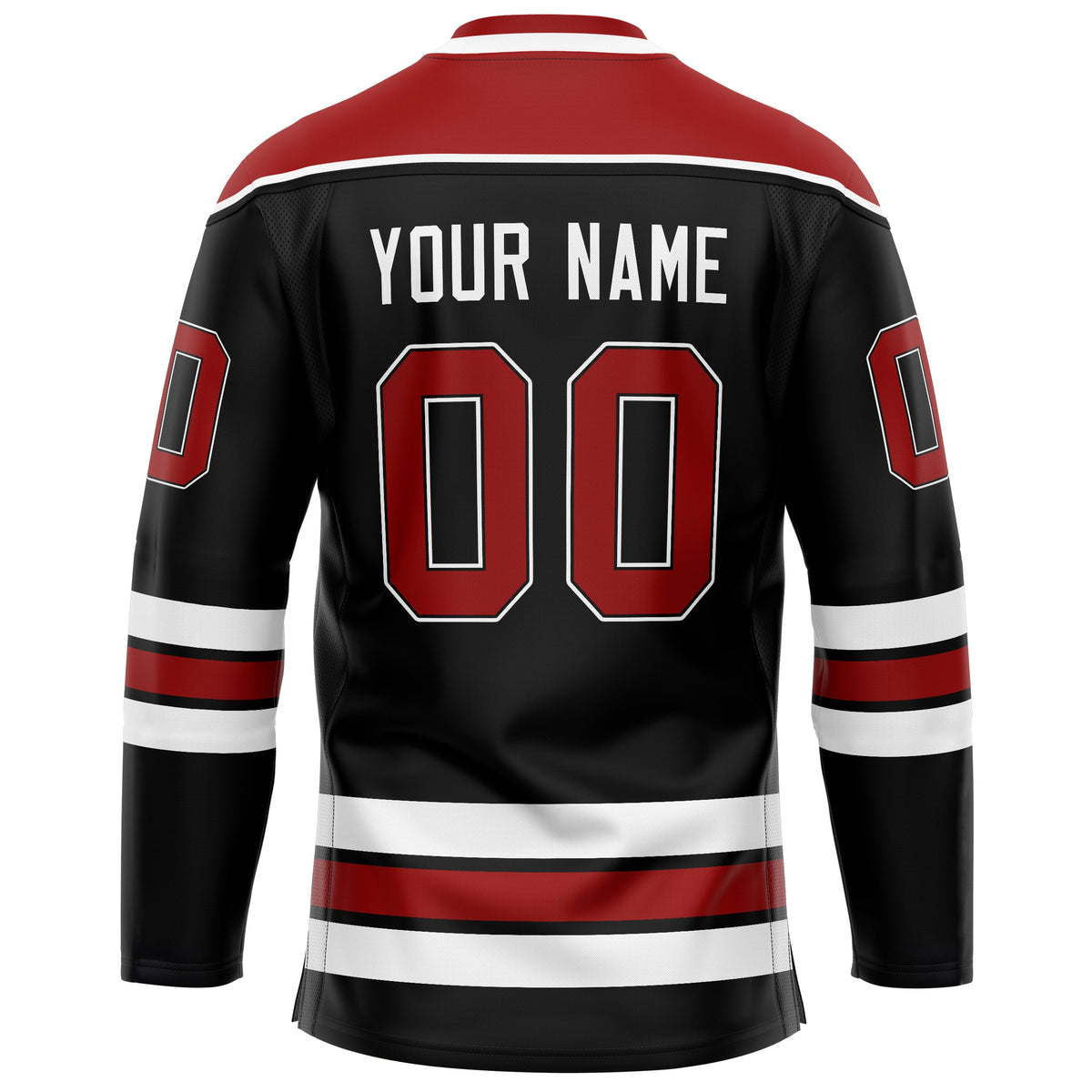 Custom Black Crimson Solid Colour Hockey Jersey