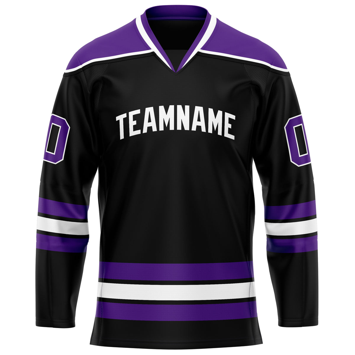 Custom Black Purple Solid Colour Hockey Jersey