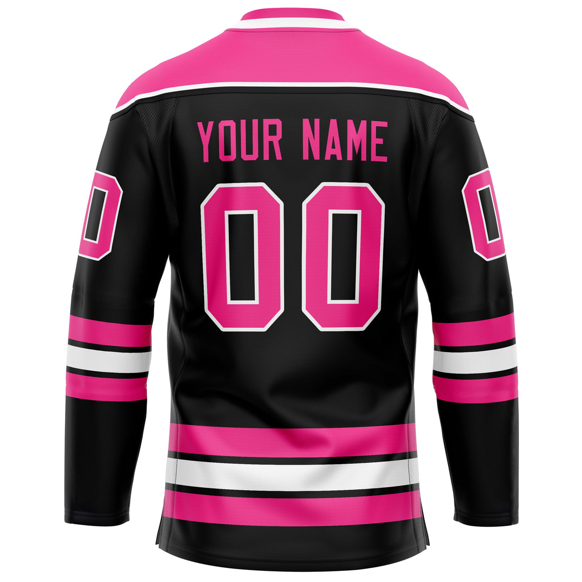 Custom Black Pink Solid Colour Hockey Jersey