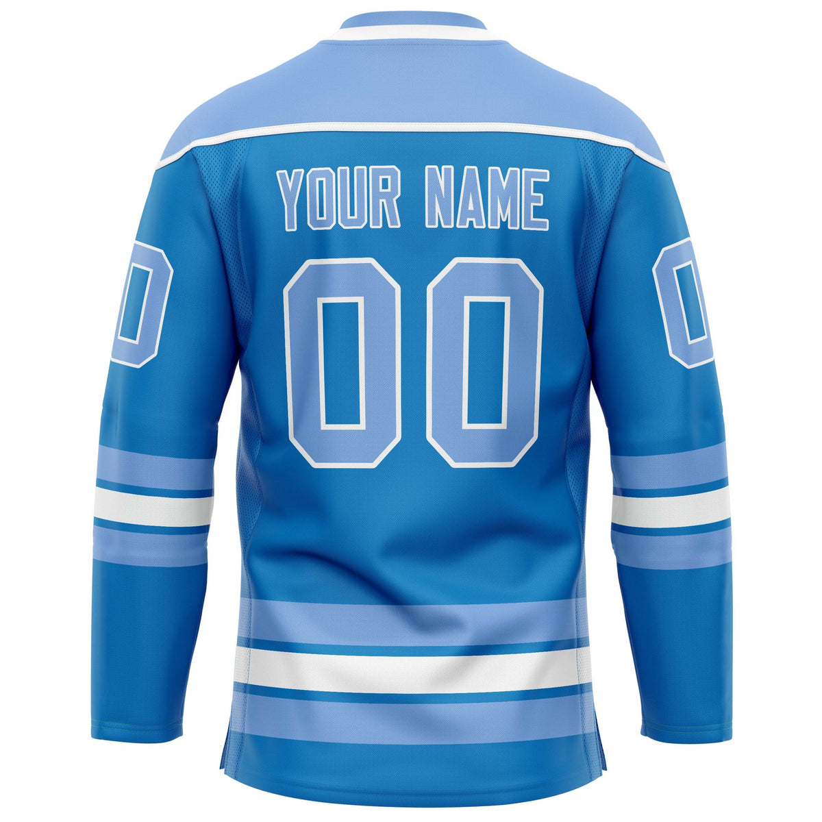 Custom Blue Light Blue Solid Colour Hockey Jersey