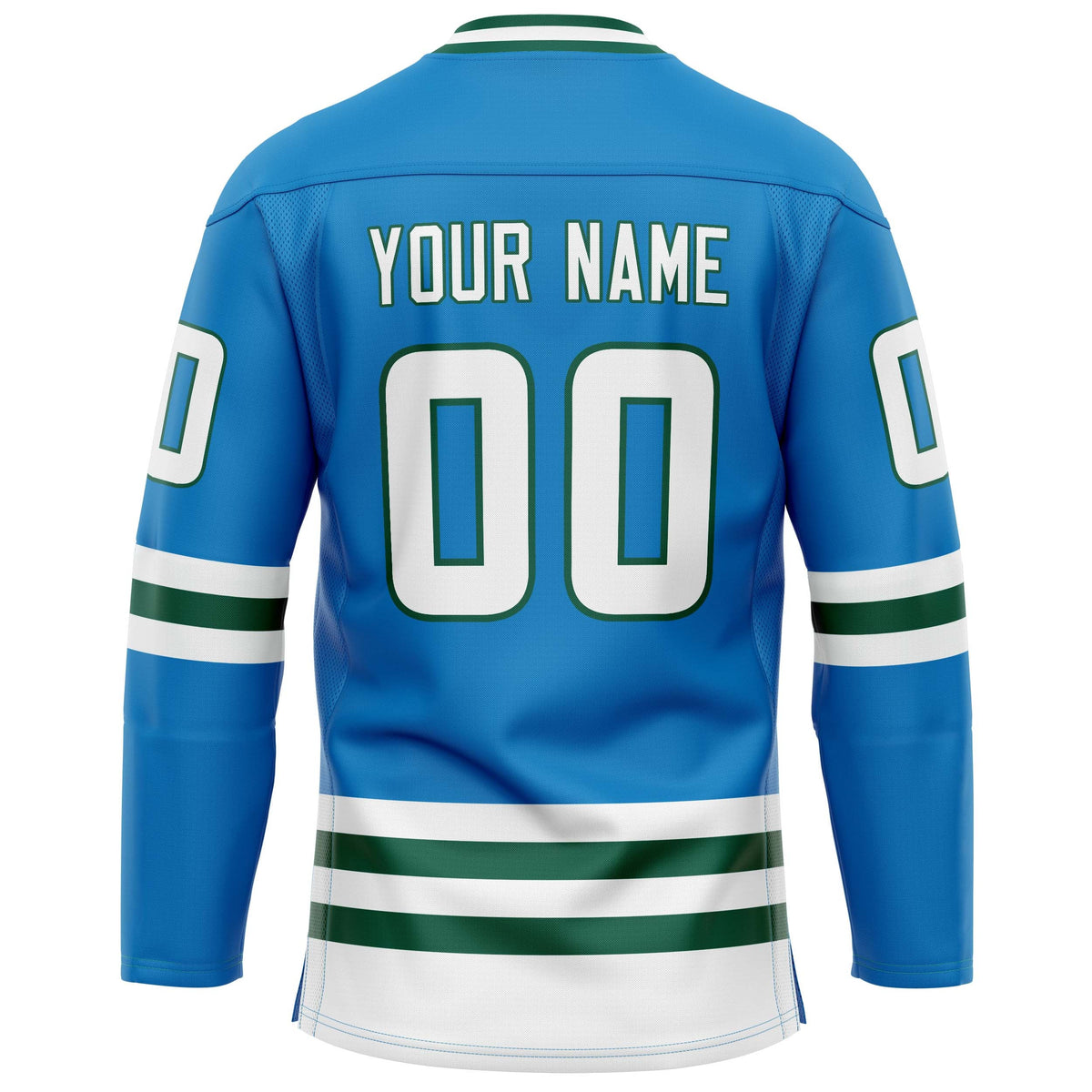 Custom Blue Kelly Green Solid Colour Hockey Jersey