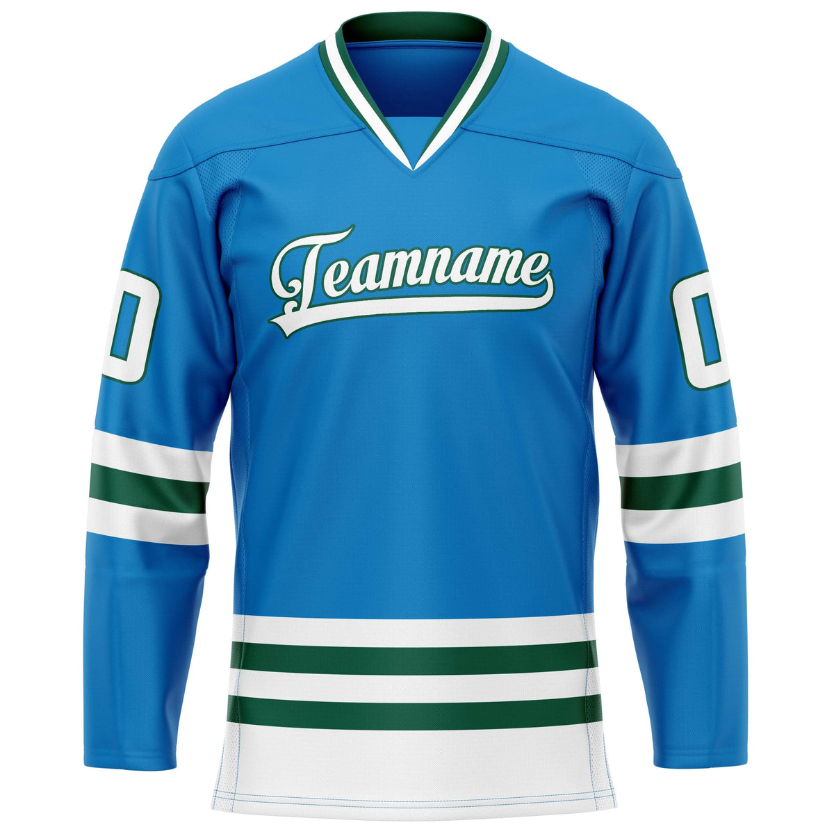 Custom Blue Kelly Green Solid Colour Hockey Jersey