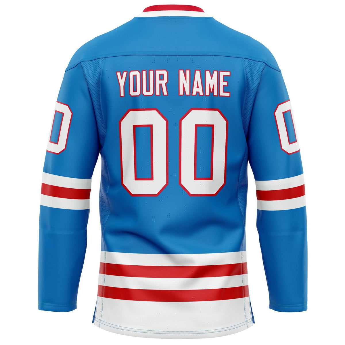 Custom Blue White Solid Colour Hockey Jersey