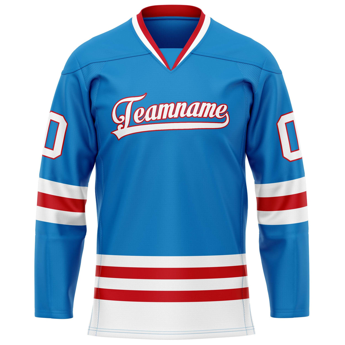 Custom Blue White Solid Colour Hockey Jersey