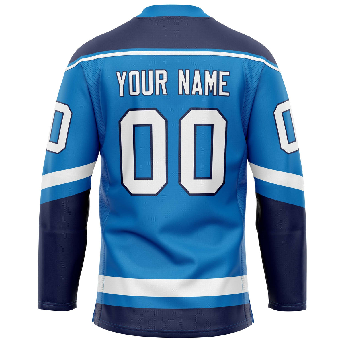 Custom Blue White Solid Colour Hockey Jersey